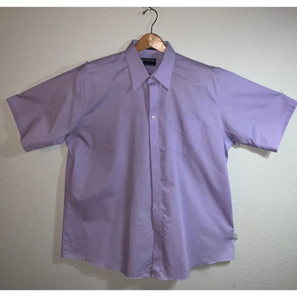 Stafford Essentials Mens Dress Shirt Lot 3 Short Sleeve Classic Fit 18 - Picture 2 of 12